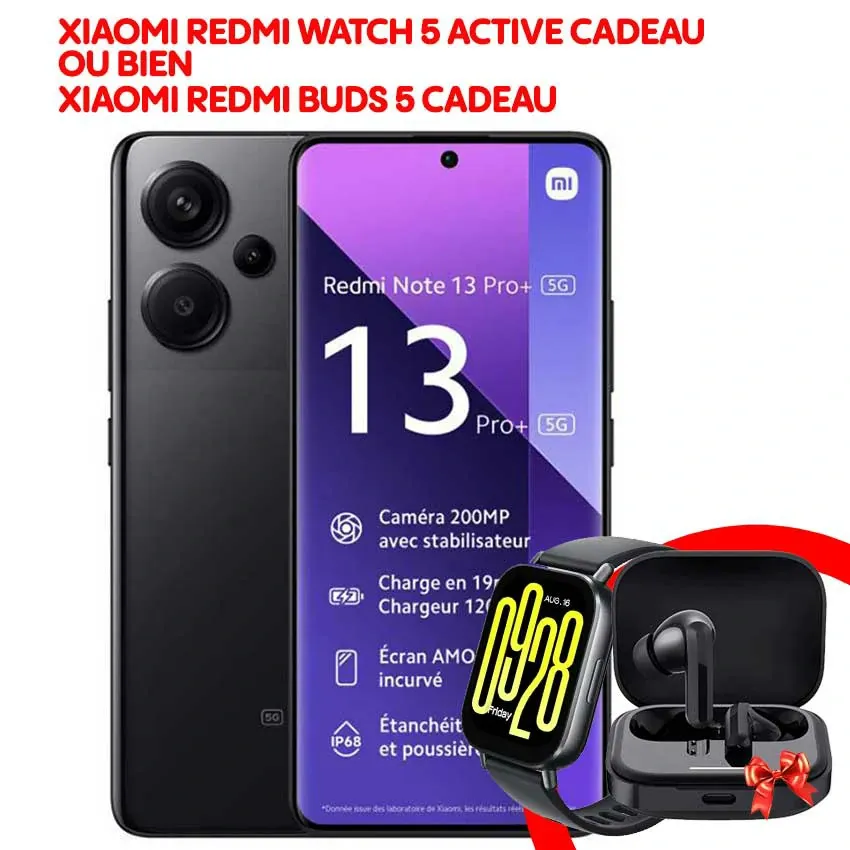 Smartphone REDMI XIAOMI Note 13 PRO Plus | 8go - 256Go + 5G - Noir