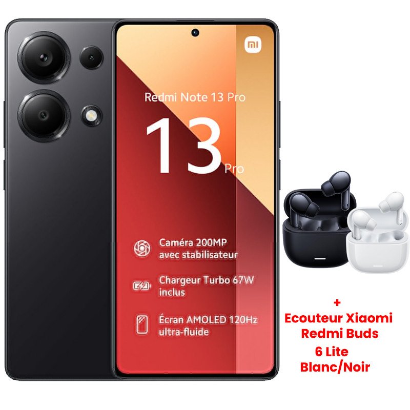 Smartphone Xiaomi Redmi Note 13 Pro 8Go 256Go Noir
