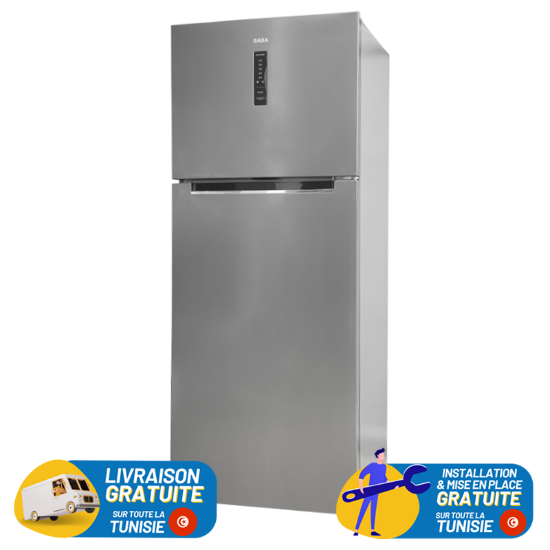 Réfrigérateur SABA NoFrost avec Afficheur 459L / Silver + Livraison + Installation et Mise en Place Gratuites