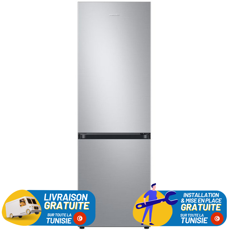 Réfrigérateur Samsung combiné RB34 All Around Cooling / 340 Litres / INOX + Livraison + Installation et Mise en Place Gratuites