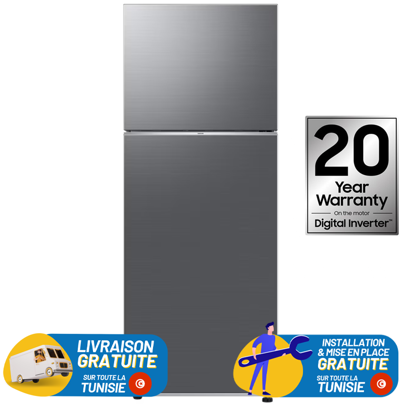Réfrigérateur Samsung RT47 / 465 LITRES / NoFrost / Silver + Livraison + Installation et Mise en Place Gratuites