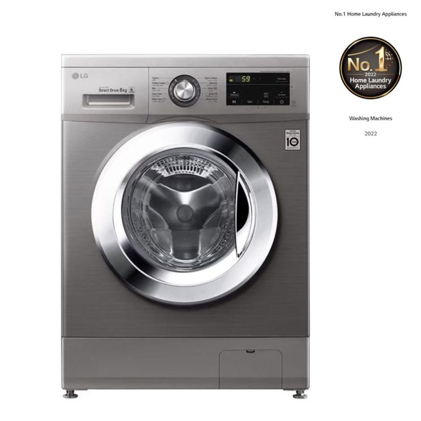 Machine à Laver LG 8 Kg | Essorage 1200 Tours/min - Smart Inverter - DD6M - Silver
