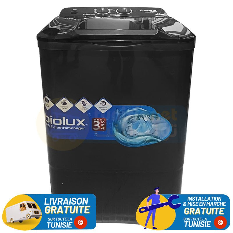 MACHINE À LAVER BIOLUX SEMI AUTOMATIQUE 8KG / Noir / ST81S